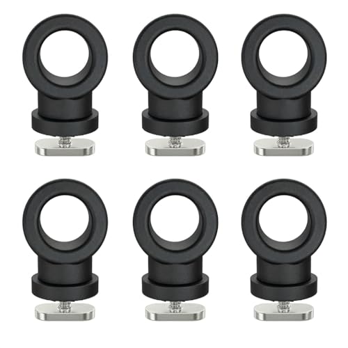 EDSRDPLT 6 Pack Reinforced Nylon Kayak Track Mount Tie Down Eyelet with T-Bolt, Hold Bungee Cord Ropes Up to 0.6", Anchoring Points Scratch-Proof & Saltwater-Resistant