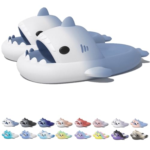 Jfxgjuv Shark Swell Chanclas, Shark Chanclas Originales Cloud Shark Slides Unisex Thick Sole Non-Slip Open Toe Shark Slides Slippers Sandals
