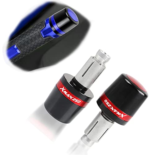 Bouchon de guidon XMAX 250 en aluminium usiné 22mm finition Rosso durable