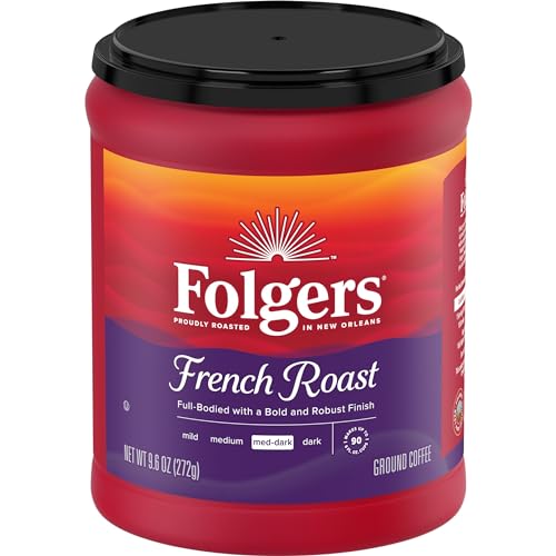 Image of Folgers French Roast Ground Coffee, Medium-Dark, 6 (9.6 Oz.) Canisters | 9.6-oz. canisters, medium-dark roast coffee