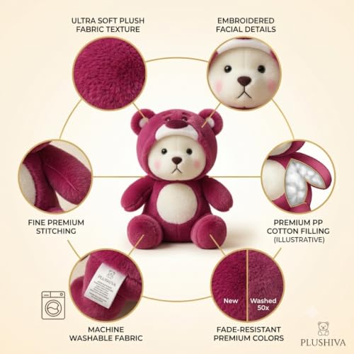 PLUSHIVA 30 cm Red Hoodie Teddy Bear - Image 6