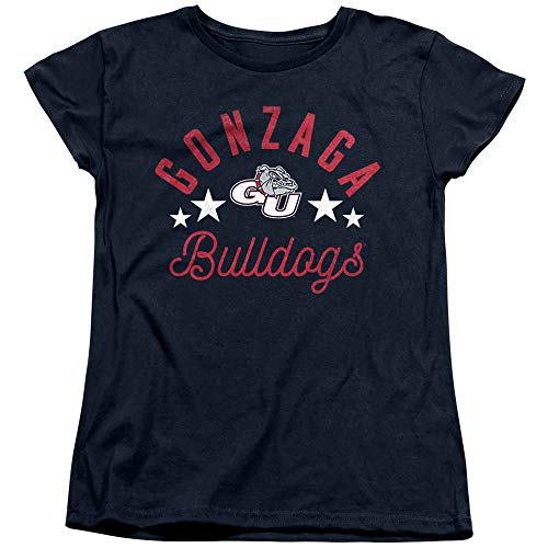 Gonzaga University Official Bulldogs Women's T Shirt, Navy, Large
