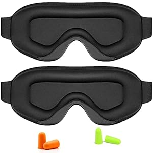 Dingfeiyu 2 stuks 3D slaapmasker voor dames en heren, zachte zijden oogklep, volledig oogmasker, oogmasker, slaapmasker voor reizen, dutjes, yoga