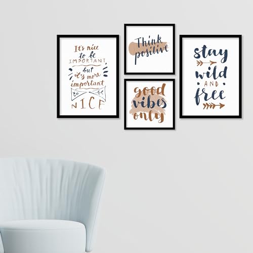 ARTELLY Motivational Wall Frames Inspirational Quotes Wall Frames For Home Office Study Room Decor Posters With Frame (Set of 4) (Medium, Quote 2) - Image 8