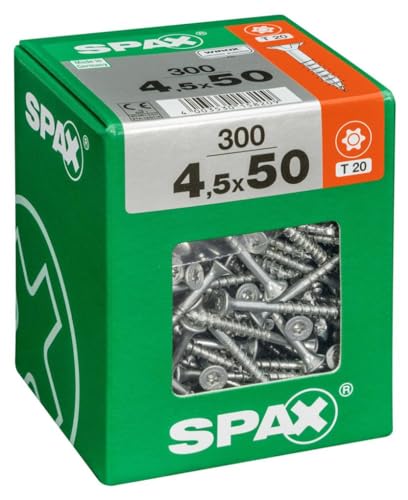 Vis universelles SPAX 4.5x50 T20 tête fraisée anti-fendage pour menuiserie