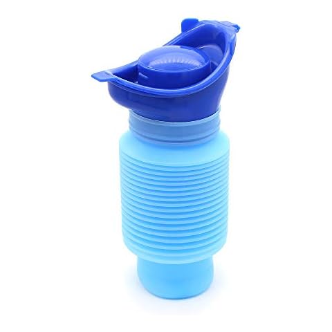 Yuhtech Emergency Urinal, Portable Reusable Shrinkable Camping Portable Toilet Urine Bottle Bag Travel Potty Urine Funnel for Unisex Men Women Kids Cover