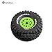 Chanmoo 1/8 RC Short Course Truck Tires and Wheels 17mm Hex OD 140mm 1/7 All Terrain Off Road Tyres for 1:7 1:8 RC Buggy Truck Car HSP TRAXXAS UDR DF7 FS Atom ARRMA Mojave YK4072 DF7 4PCS (Green)