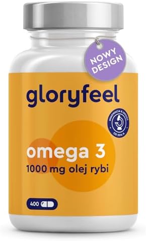 Omega 3-400 kapsułek - 1000 mg oleju rybnego w 1 kapsułce - Wysoka dawka kwasów tłuszczowych EPA i DHA- Zrównoważony połów ryb - Testowane laboratoryjnie - Wyprodukowano w DE bez dodatków