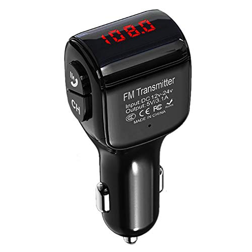 Bluetooth FM Transmitter for Car, Wireless Bluetooth 5.0 in-Car Radio Adapter Car Kit with Handsfree Calling, 2 USB Ports, LED Display Stereo 4 Modes Music Play