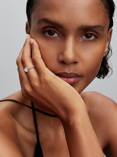 Bague PANDORA argent 925 véritable et cœur blanc travaillé - 4