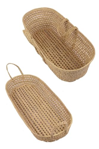 Cestas | Jardin202 - Cesta De Mimbre Almacenaje Multiusos Cesto Cambiador Con Asa - Capazo De Mimbre Mois�s 37x80x12 Cm -