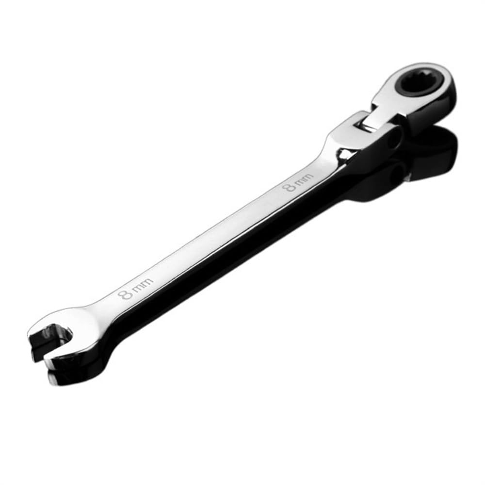 SHUNMIN Llaves Fijas con Carraca 1 Uds. Llave de trinquete de combinación de Cabeza Flexible Herramientas de Llave de trinquete de Doble Uso Llave Carraca(24mm)