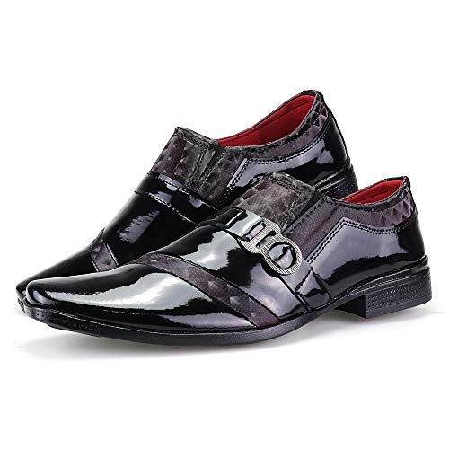 Sapato Social Neway Masculino Preto Vinho