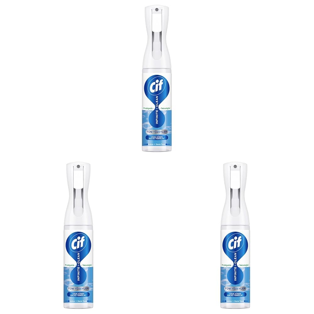 Cif Infinite Clean Doğal Probiyotikli Anti Toz Sprey Tüm Yüzeyler İçin Lotus & Deniz Tuzu 280 ml (3 paketi)