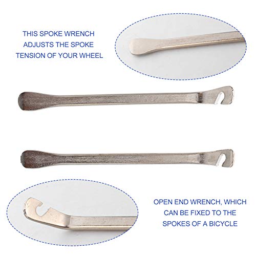Garneck Kit de chave de raio de bicicleta com alça de borracha, kit de ferramentas de raio de alavan