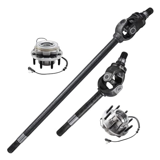 Detroit Axle - 4WD Pair Front U-Joint Axle Assembly Set & Front Wheel Bearing & Hub Kit for 2011-2014 Ford F-250 Super-Duty - [11-14 Ford F-350 Super Duty] Dana 60 Axle & Single Rear Wheels
