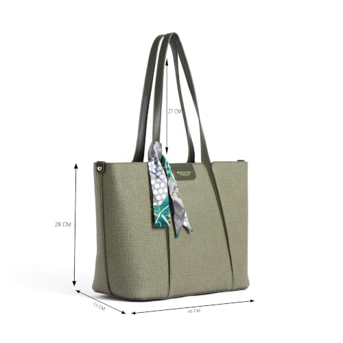 Image of EXOTIC Premium Serelle Weave Structured Tote Bag with Textured Finish and Secure Zip Compartment