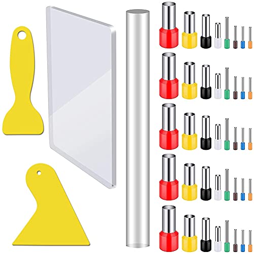Sknrlko 44 piezas de herramientas en arcilla, círculo para fresas en arcilla, rodillo de arcilla acrílica, herramientas de cerámica DIY en cerámica para esculpir Cover