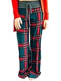 Famulily Ladies Casual High Waist Plaid Pants Loungewear Bottoms Green M