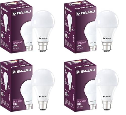 Bajaj Ivora HB LED Lamp 12W CDL B22 | Energy Efficient | Short CIRcuit & Open CIRcuit Protection | EnvIRonmental Friendly | IR, UV Free | LED Bulb For Home | (Pack Of 4) | 1 Yr Warranty (B0D7HR4S96) Amazon Price History, Amazon Price Tracker