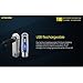 Nitecore Tiki LE Keychain Flashlight, 300 Lumens USB-C Rechargeable with Red Blue Light and LumenTac USB Cable