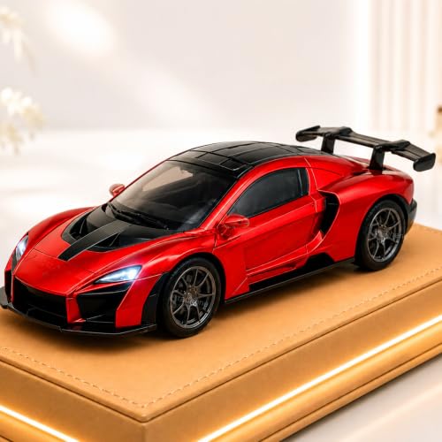 Image of GRAPHENE 1:32 Scale Diecast Pullback Metal Toy Car for Kids High Speed Premium Realistic Model Sports Car Friction Powered Miniature Racing Openable Doors Light Music Best Gift For 2+ years Boys Girls