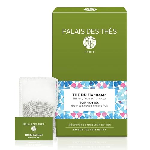 Palais des Thés - Hammam Green Tea, Rose & Red Berries - Premium Tea Bags, Serves 20 Cups