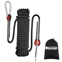 NewDoar 12KN Marine Schwimmseil 10 mm Bootsseil 33FT(10M) 66FT(20M) 98FT(30M) Anker-Festmacherseil zum Bootfahren, Ankern, Camping, Angeln, Zeltüberdachung mit 2 Haken-Black/10M