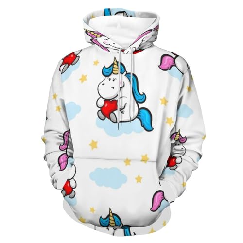 Sweat À Capuche Licorne Cadeau Original | Pull Unisexe Taille S Manches Longues