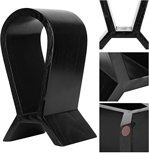 Headset Stand Headphone Stand Wooden Earphone Stand Gaming Headphone Display Holder Classical Headset Stand Craft For Headset Cable,Mobile Phone Headset Holder Headphones Holder ( Color : Black ) #TOP2