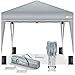 tillvex Gazebo 3x3m impermeabile | Gazebo pieghevole pop-up regolabile in altezza | Tenda da giardino protezione UV 50+ | Tenda Padiglione con borsa (Grigio) immagine