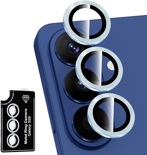Image of Premium Camera Lens Protector Compatible For Samsung Galaxy S26 5G (Blue) Camera Lens Protector - 9H Tempered Glass, Military-Grade Anti-Scratch, Case-Friendly, Easy Install Frame