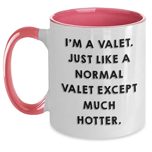 Valet Gifts from Santa - I'm A Valet. Just Like A Normal Valet Except Much Hotter. Christmas Two Tone Coffee Mugs for Men or Women, Unique and Funny Valet Mugs for Friends, Coworkers, or Family