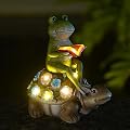 Nacome Solar Frog Riding Turtle for Garden Decor - Outdoor Statues for Patio,Yard,Balcony Ornament,Turtle Gifts for Women/Mom/Grandma,Mom's Best Gift
