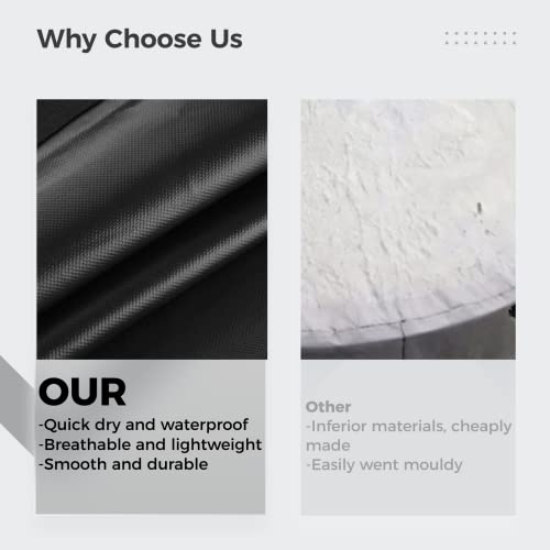 Homaisson Swing Cushion Covers, 45.3X18.9X18.9Inch, Waterproof Outdoor Swing Seat Protection Cover, 600D Oxford Cushion Replacement Swing Seat Cover For Patio Garden Yard(Black,M) #TOP3