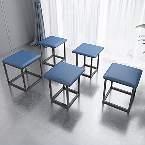 GCCSSBXF Taburete de almacenamiento versátil 5 en 1 con ruedas, silla apilable multifunción para sofá de cocina, asiento tapizado y marco de metal - imagen 5