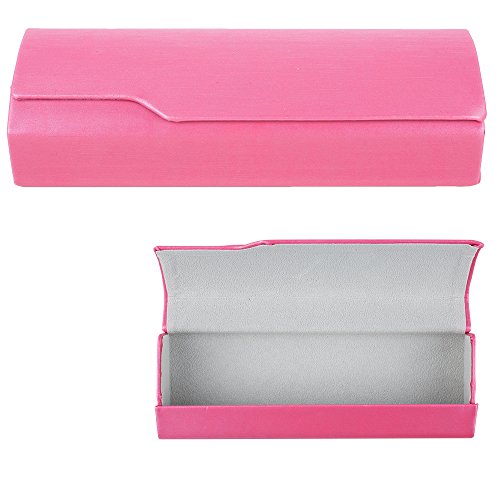Aluminum Eyeglass Cases with Magnetic Closure - Lightweight Protective Glasses and Sunglasses Holders - Pink - Medium Size