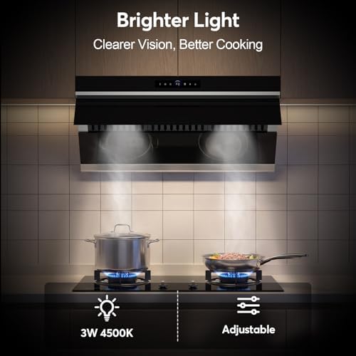 36 inch Under Cabinet Range Hood 900 CFM, Ducted/Ductless Convertible, 4 Speed Kitchen Vent Hood with Touch & Gesture Control, dimmable LED, Timer — view 6