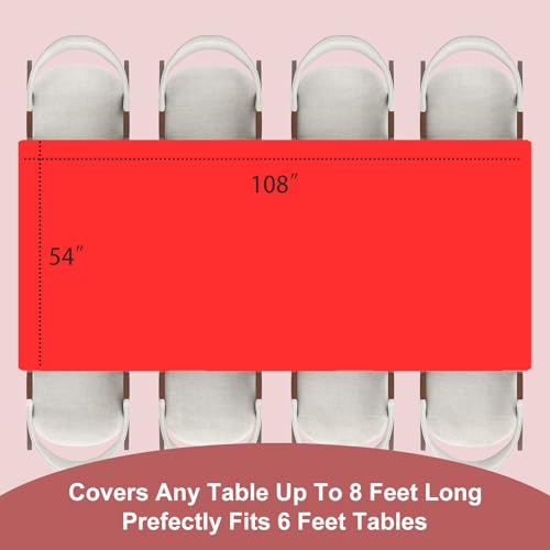 Fixwal 18 Pack Disposable Red Rectangle Plastic Tablecloth, 54 x 108 Inch by Fixwal - Used condition - Image 4