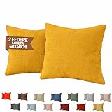 SONIT – Federe Cuscini Mango 40x40 cm, Set 2 Federe Divano in Cotone Loneta con Cerniera N...