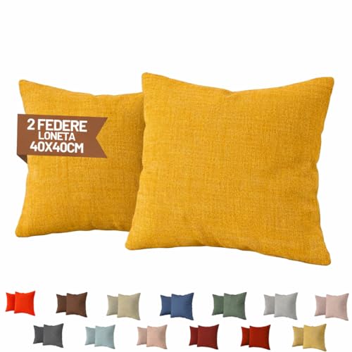 SONIT – Federe Cuscini Mango 40x40 cm, Set 2 Federe Divano in Cotone Loneta con Cerniera Nascosta, Copri Cuscini Decorativi per Letto e Divano, Fodere Resistenti e Lavabili Arredo Casa