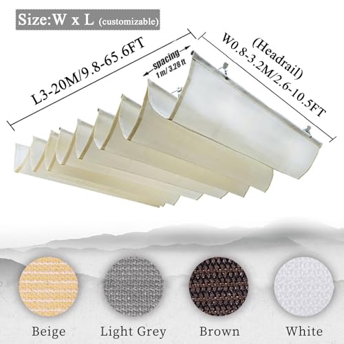Voile d'ombrage rétractable pour pergola 4x7 toile de terrasse anti-UV