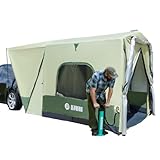 Niphean SUV Tent, 2 Mins Fast Setup Inflatable SUV Tents for Camping, Car Tent with Multi Room for 2/4/6 Person/Family, PU 3000mm Waterproof & UPF 50+ Silver Coated for Family Camping Hiking Parties