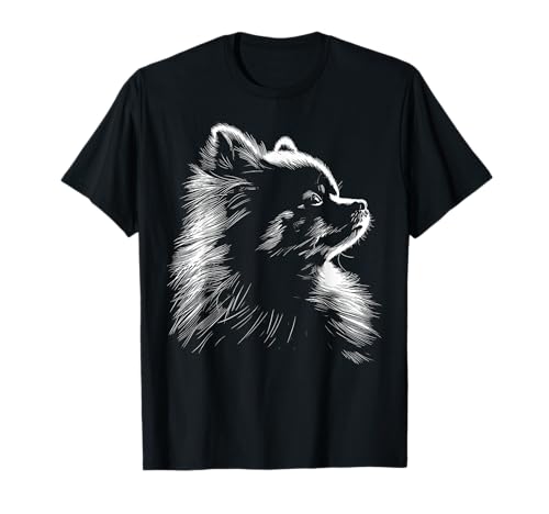 Retro Pomeranian Silhouette Graphic Pomeranian Dog Owner T-Shirt