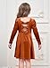 Miipat Toddler Girls Velvet Dress Ruffle Fall Winter Dress Long Sleeve Elegant Wedding Party Dress(BurntOrange,4-5T)