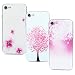 Produktbild ToneSun Hülle für iPhone7G (4.7 inch) / iPhone8, 3X Gemalt Handyhülle Case, Silikon Schale Schutzhülle Handytasche Crystal Clear Durchsichtig Cover in Blume + Kleiner Baum + transparente Blume