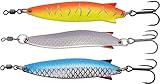 Abu Garcia Toby Spoon Angelköder – 3er Pack – Classic Flashing Wobbler Spoon Köder für Lachs, Meerforelle, Forelle, Barsch, Seelachs, Makrele