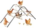 PETSFIT Chicken Roosting Bar-Solid Wood and Rustproof Iron Design, Chicken Perch with Swing for Healthy Poultry-Ideal for Backyard Coops, Farms, Easy to Assemble and Clean