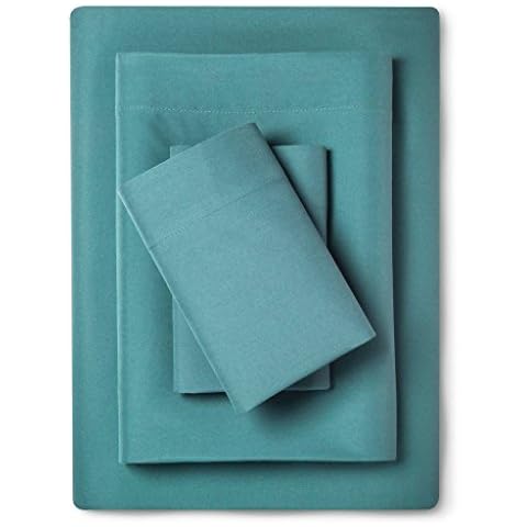 Room Essentials Dorm Bed Microfiber with Storage Pocket (Twin XL, Cloudy Turquoise) Cover