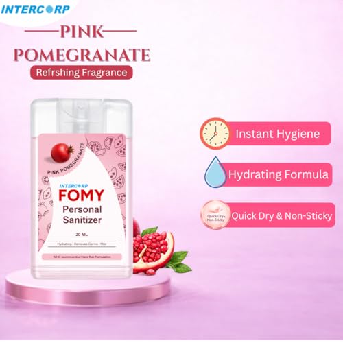 Image of Pocket Sanitizer Spray 20 ml | Hand & Surface Disinfectant | Gentle & Effective Germ Protection (20 ml, Pomegranate)